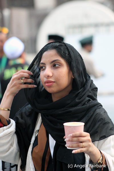 a tour guide with face showing