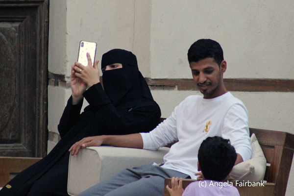 young family sitting