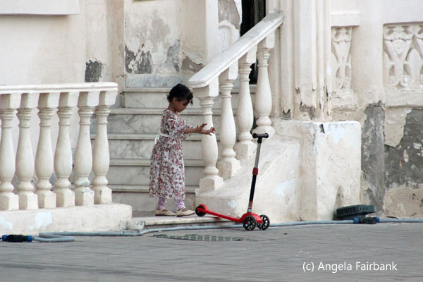 girl with scooter