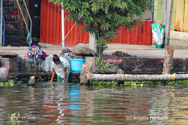 woman washing