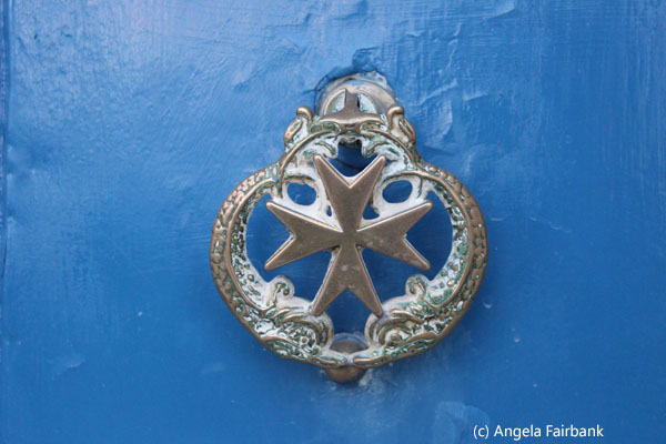 door knocker on blue