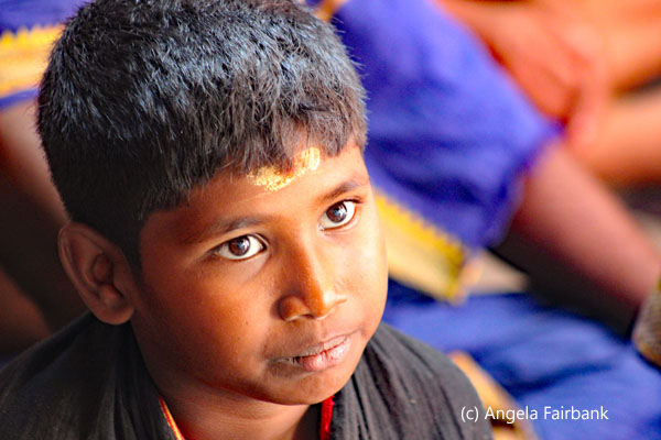boy looking up