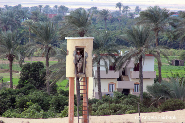 soldier in watchtower